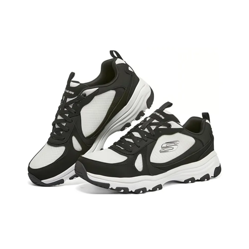 Skechers I Conik Cushioning Abrasion Resistant Breathable Low Top Casual Shoes Men's Black White-2