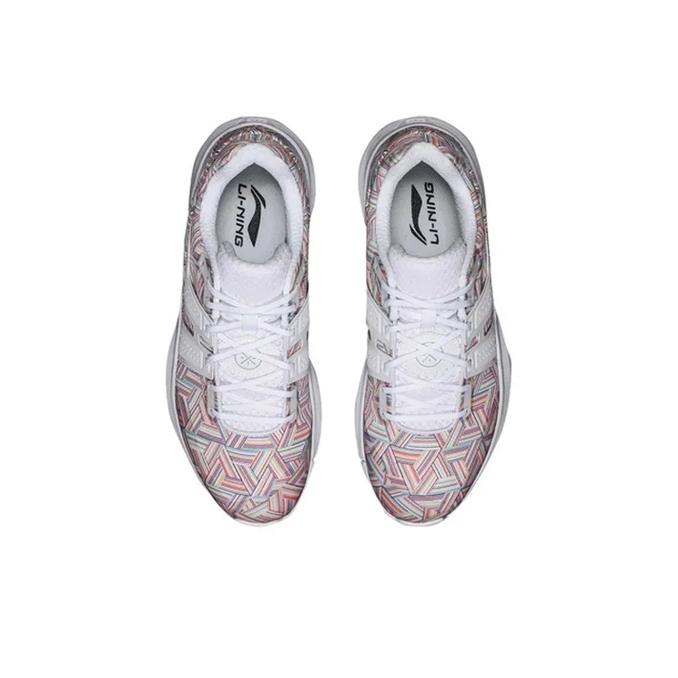 LiNing Speedy Rain Cushioning, Slip Resistant, And Abrasion Resistant Low Top Basketball Shoes Gray Red-3