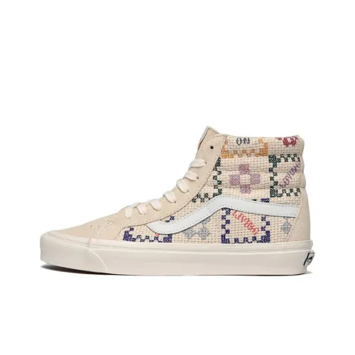 Vans SK8 Hi 38 Dx shoes Silk 'Beige Multi' Women's