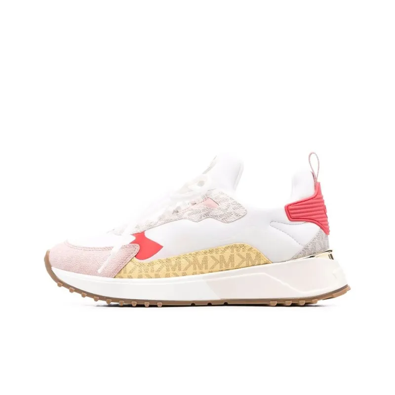 MICHAEL KORS Theo Cushioned Slip-Resistant Abrasion-Resistant Low-Top Casual Shoes Women's White Red-0