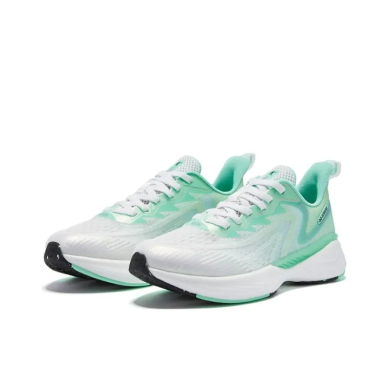 QIAODAN Flying Shadow Team1.0 Anti Slip Wear Resistant Low Top Running Shoes Men's White Green-2