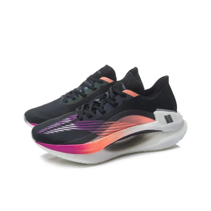LiNing Jueying 䨻 Cushioning Anti Slip And Wear Resistant Lightweight Rebound Low Top Running Shoes Black Purple-2