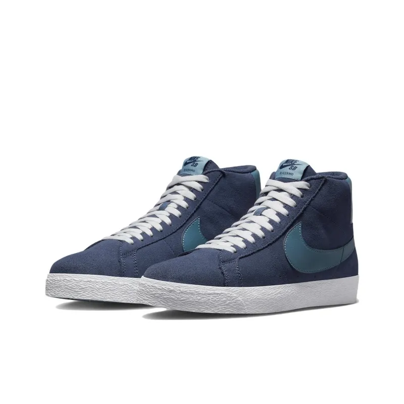Nike Sb Zoom Blazer Mid Midnight Navy Noise Aqua-2