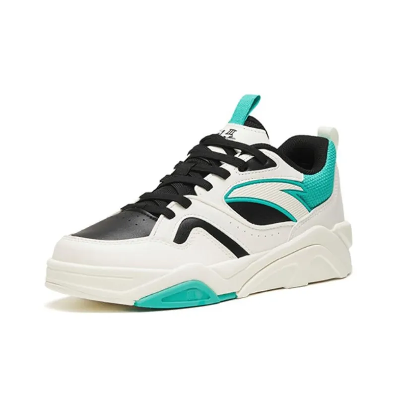 Anta Flame 3.0 Slip Resistant Cushioning Low Top Skateboard Shoes Men's White Green-2