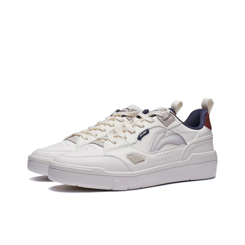 LiNing Common 80s Wear resistant And Lightweight Low Top Skateboard Shoes Men's White-2