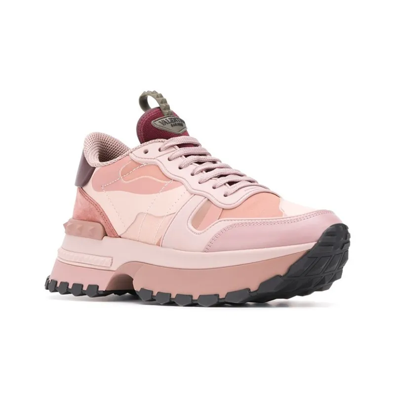 Valentino Rockrunner Wear Resistant Low Top Casual Shoes Women's Pink-2