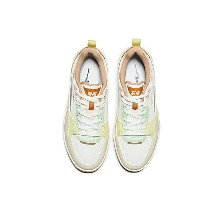 Erke Chao Yang Durable Breathable Low Top Skateboard Shoes Women's Microcrystalline White Candy-2