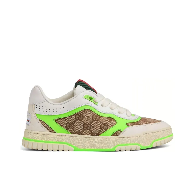 GUCCI Re-Web Sneaker 'GG Canvas - Beige Fluorescent Yellow'-1