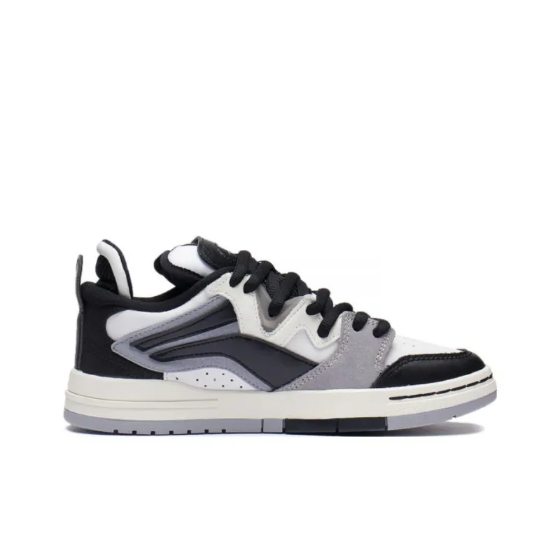 LiNing Wei Wu PRO Panda Slip Resistant, Abrasion Resistant, Lightweight Low Top Skateboard Shoes Men's Black White-1