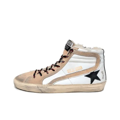 Golden Goose Slide Skateboard Shoes Men High-Top Brown/White