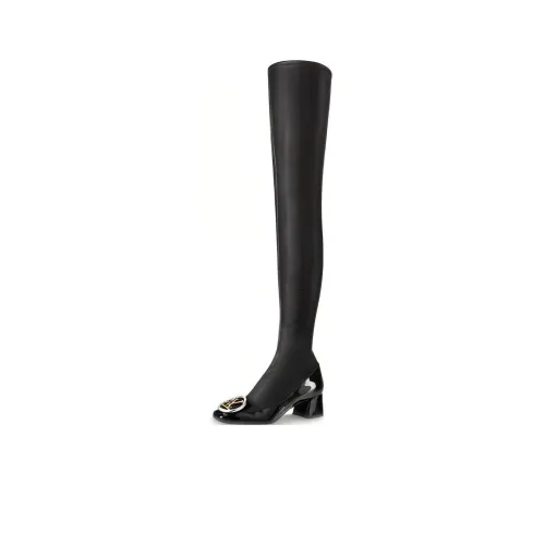 LOUIS VUITTON Madeleine Knee-high Boots Women's Black