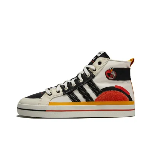 Adidas Neo City Canvas Skateboard Shoes Unisex Mid-Top White/Black/Yellow/Orange