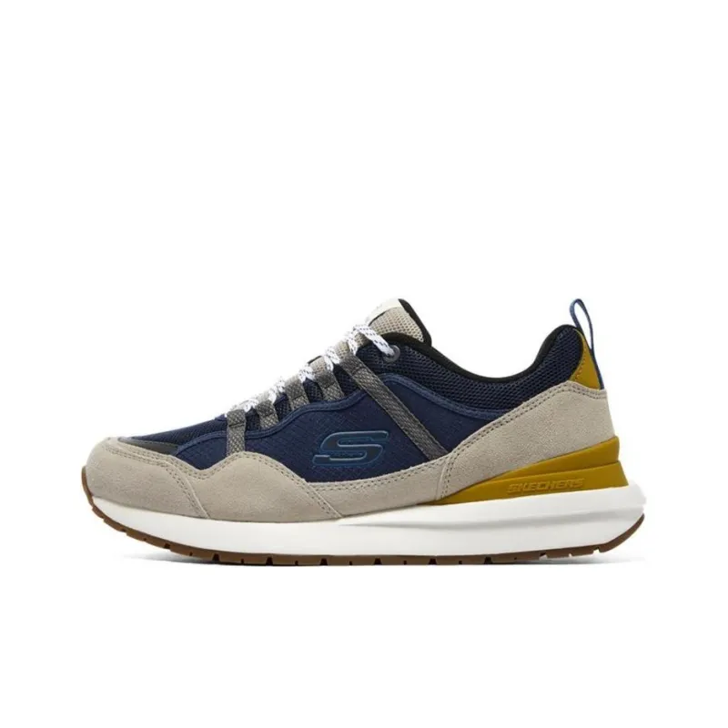 Skechers D'LITES 1.0 Cushioning Anti-Slip And Wear-Resistant Low-Top Running Shoes Men's Blue Gray-0