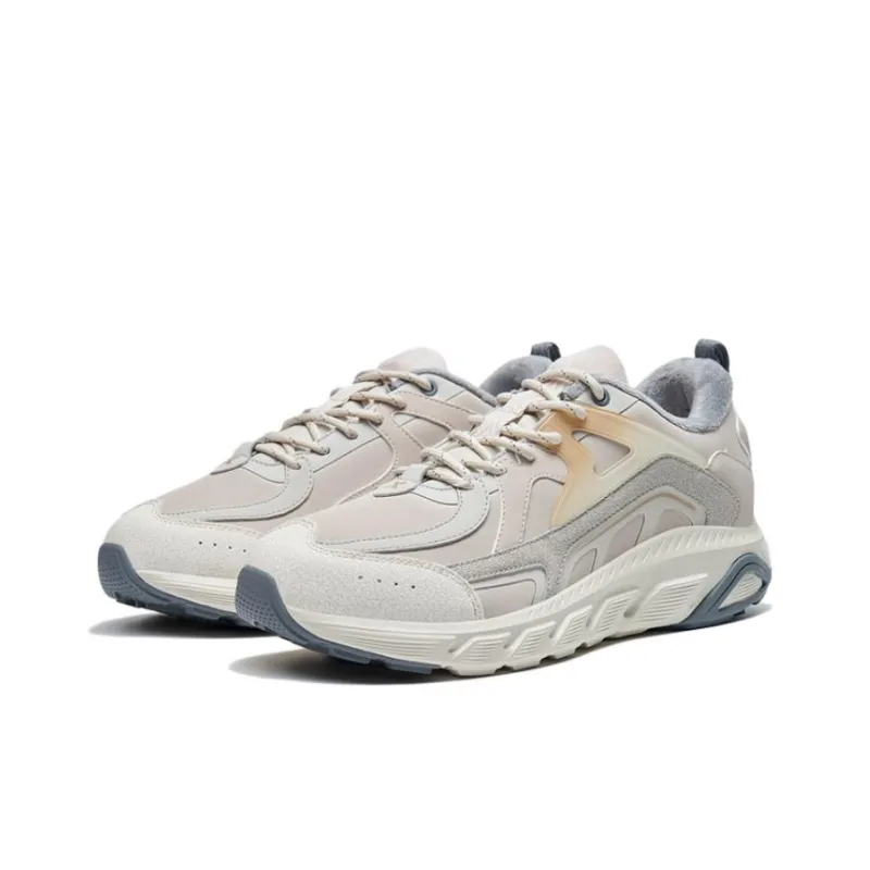 XTEP Junling Cotton Shoes Warm And Wear Resistant Low Top Running Shoes Men's Tea White-1