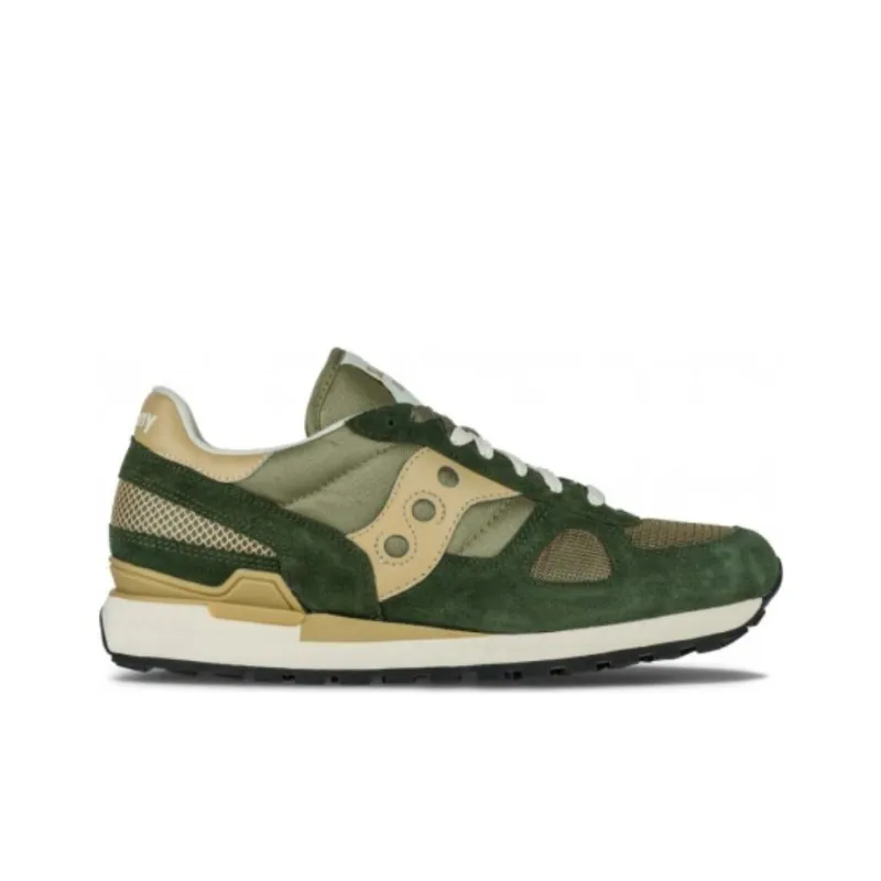 Saucony Shadow Original Cushioning Wear-Resistant Low-Top Running Shoes Green-1
