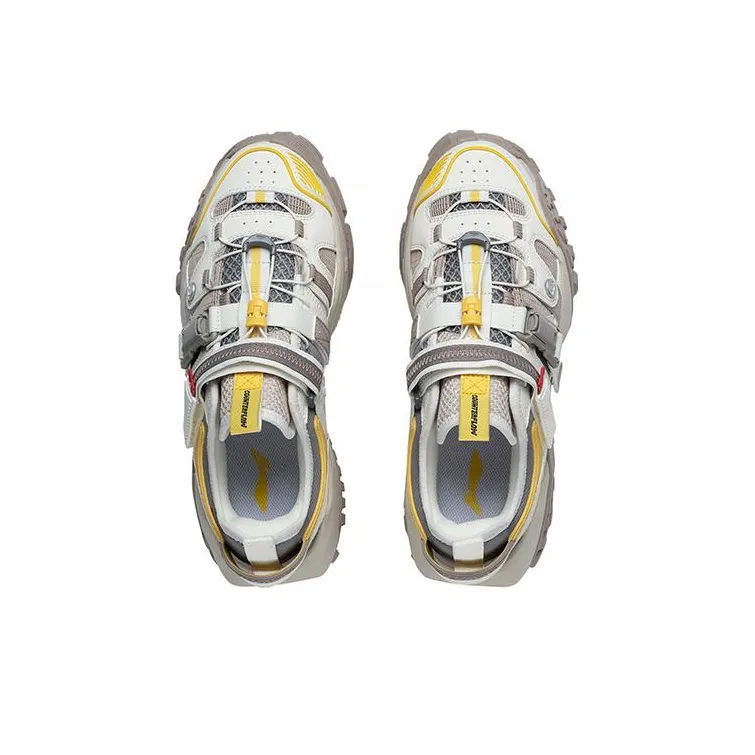 LiNing CF Linchuan V2 Dream Theme Show Model Anti-Slip Wear-Resistant Low-Top Sports Casual Shoes Ecru Gray-2