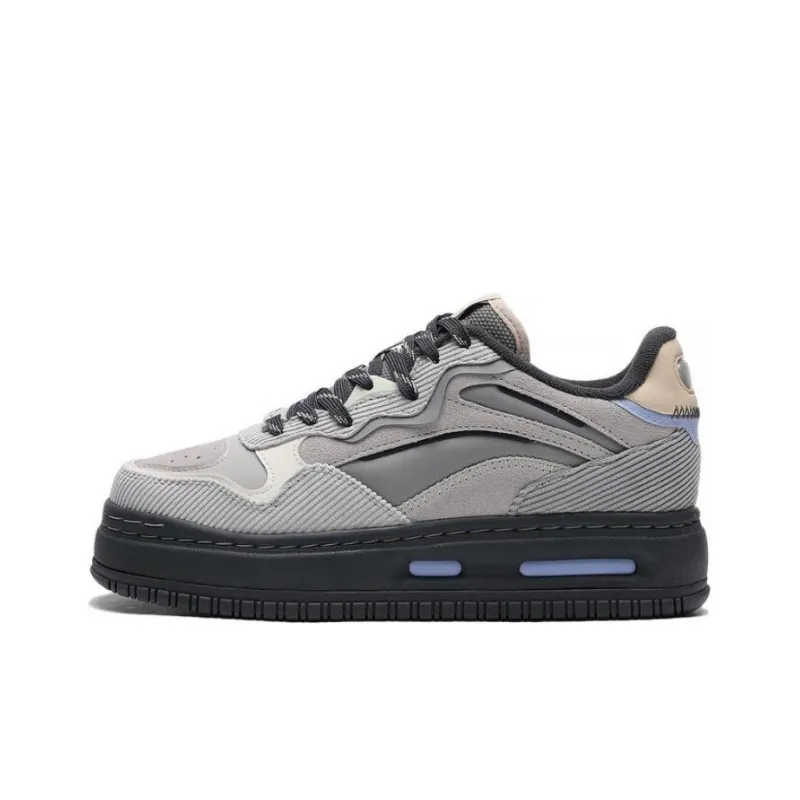 LiNing Future C1 Abrasion Resistant Breathable Low Top Skateboard Shoes Women's Gray-0