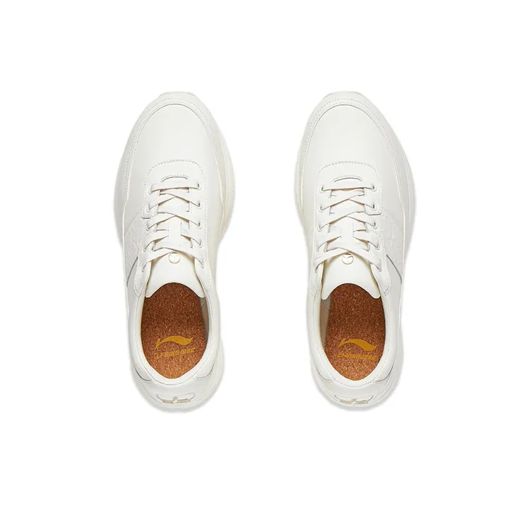 LI NING 1990 Commuter Series Anti Slip Wear Resistant Low Top Casual Shoes Women's Ecru-2