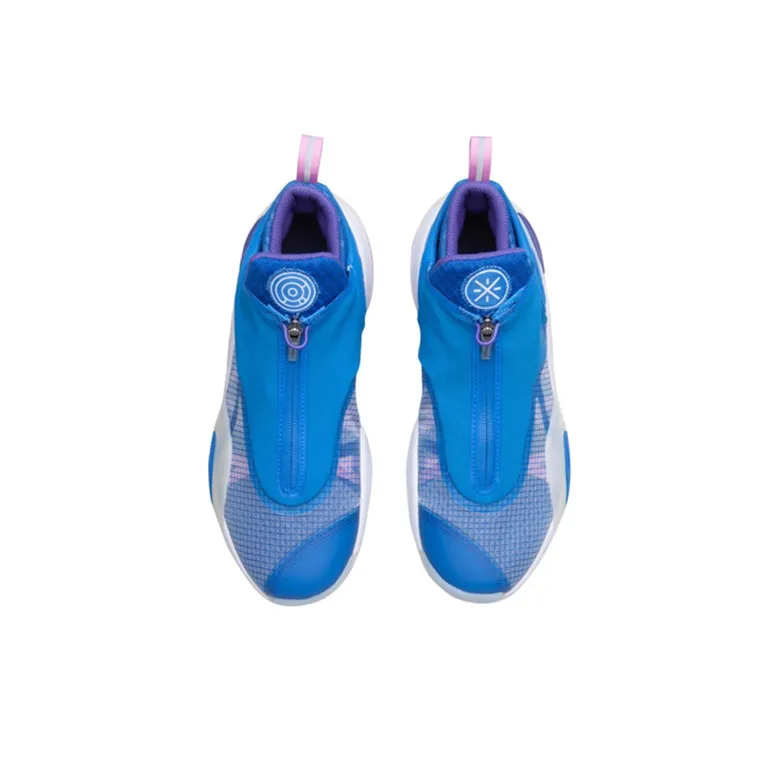 LiNing All City 8 V2 Shock Absorbers Mid Top Basketball Shoes Men's Blue-3