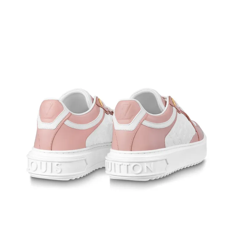 LOUIS VUITTON Time Out Sneakers 'White Mini Monogram Pink' Women's-4