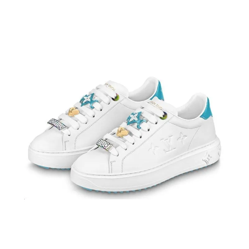 LOUIS VUITTON Time Out Sneakers 'White With Blue' Women's-2