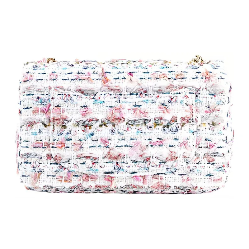 CHANEL 23C Early Spring Woolen Shoulder Bag, Crossbody Bag, Handbag Mini Women's Multicolor-2
