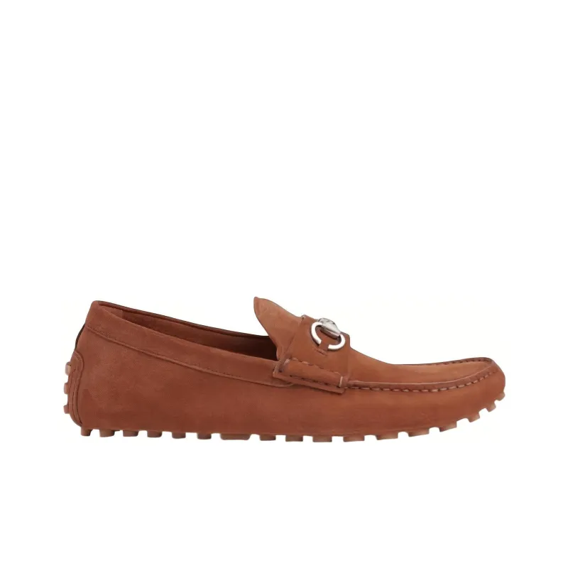 GUCCI Horsebit Beanie Shoes Men's Brown-1