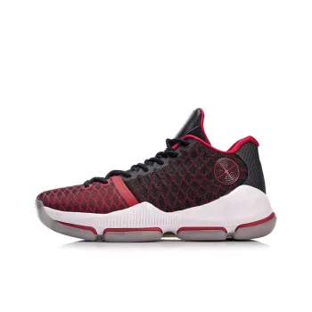 LINING WOW 1 Basketball Shoes Men Low Top Black/Red