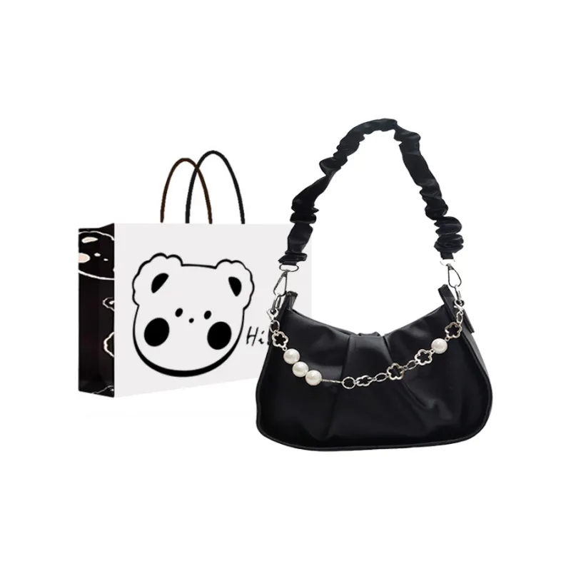 NX DOUGHNUT PU Shoulder Bag Regular Women's White/Black/Light Yellow-6
