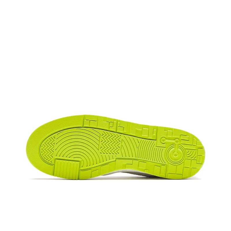 Anta Street Naughty Green Apple Slip Resistant Cushioning Lightweight Low Top Skateboard Shoes Men's White Yellow-4