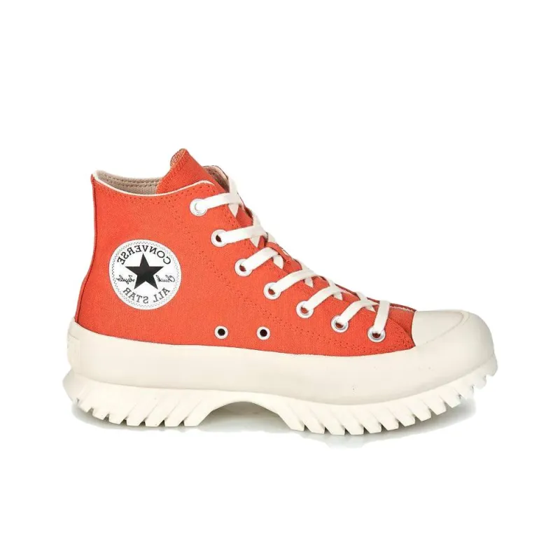 Converse Chuck Taylor All Star Durable Breathable Lightweight High Top Canvas Shoes Women's Orange Red-1
