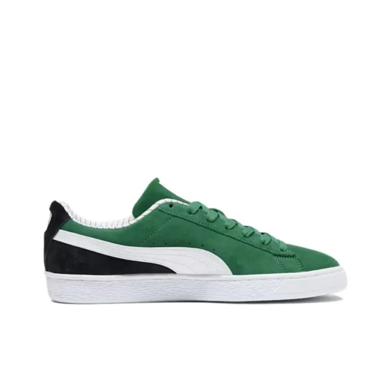PUMA Suede Anti Slip Wear Resistant Low Top Casual Shoes Men's Green White Black-1