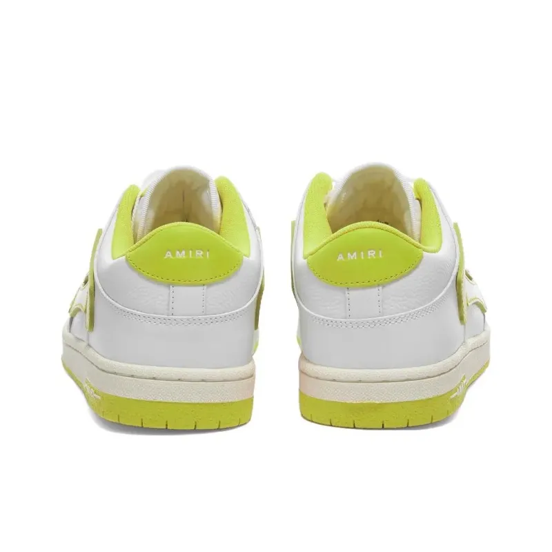 AMIRI Skel Top Low Low Top Stylish Skateboarding Shoes Men's White Yellow-4