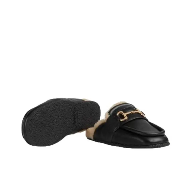 GUCCI Horsebit Mule Black Women's-4