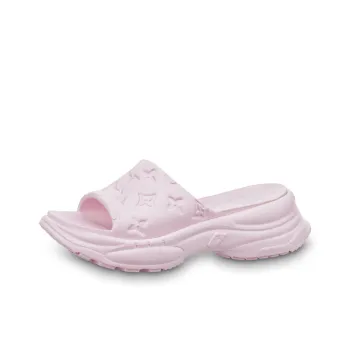 LOUIS VUITTON Pool 55 Rubber Sole Odor Resistant Slide Slippers Women's Pink