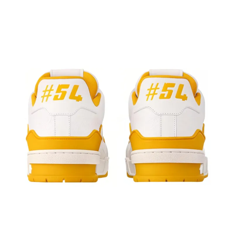 LOUIS VUITTON Trainer Low Top Skateboard Shoes Men's Yellow-4
