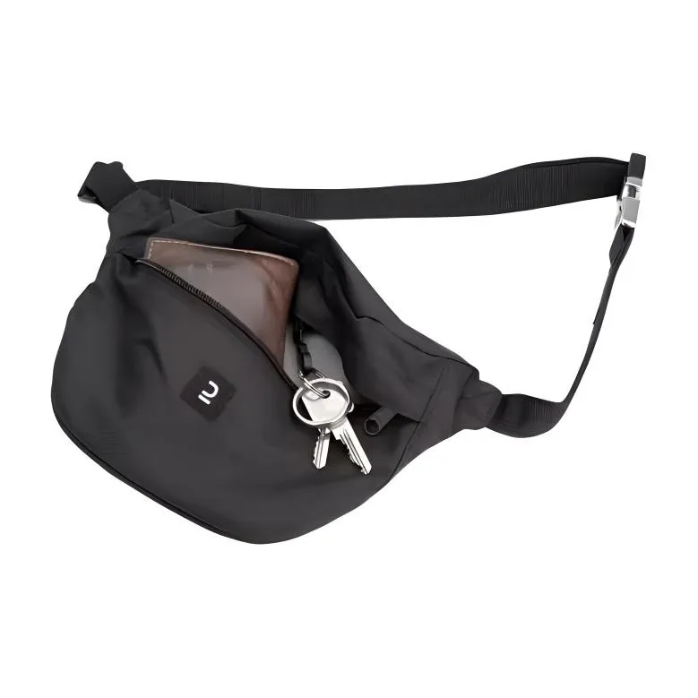 DECATHLON Polyester Sling Bag Regular Unisex Black-2