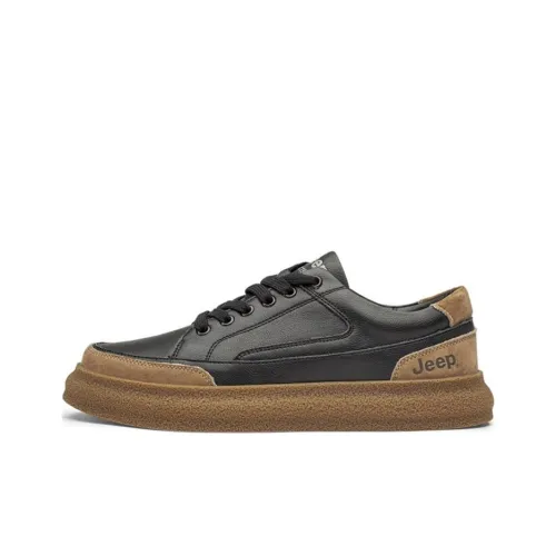 Jeep Skateboard Shoes Men Low-Top Black