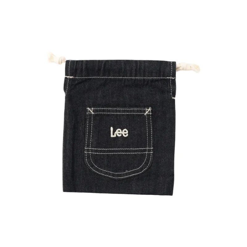 Lee Cotton Drawstring Bag Coin Purse Small Size Women's Indigo-0