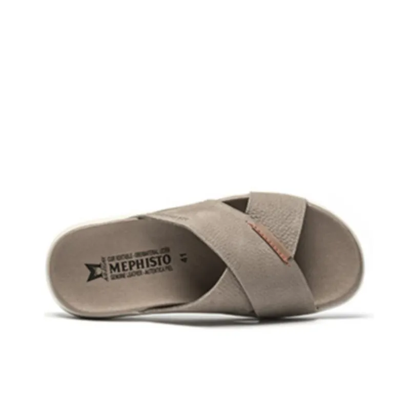 MEPHISTO Slide Slippers Men Sand/Navy Blue/Black-3