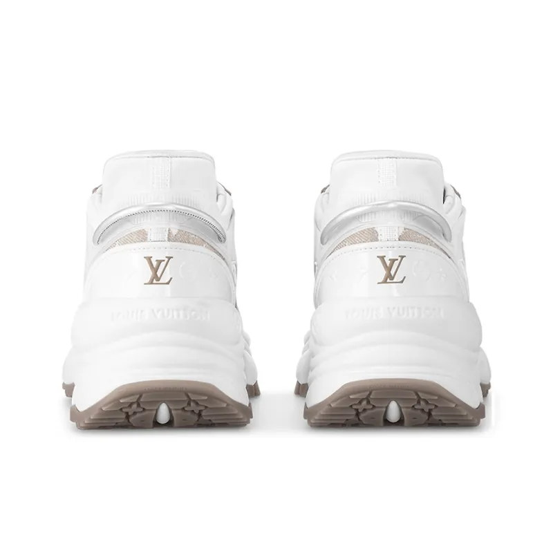 LOUIS VUITTON Run 55 Sneakers 'Beige Monogram With Brown White' Women's-3