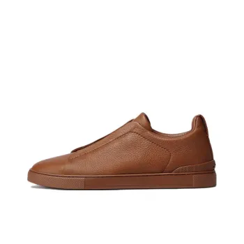 Zegna Leather Slip on Sneakers