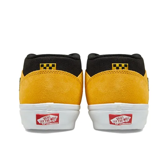 Vans Half Cab Skateboard Shoes Unisex Mid Top Yellow Black-4