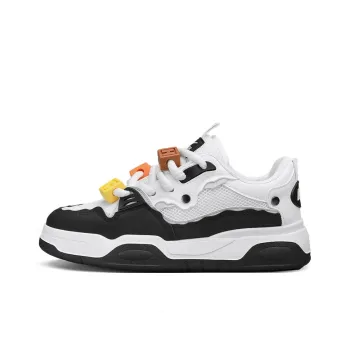 WARRIOR Candy Cube Series Skateboard Shoes Unisex Low Top Black/White