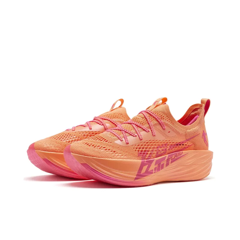 QIAODAN Flying Shadow Plaid Wear-Resistant Low-Top Marathon Running Shoes Men's Pink-2