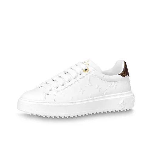 LOUIS VUITTON Time Out Skateboard Shoes Women's Low-Top White/Brown