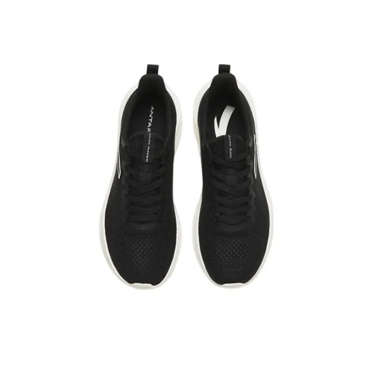 Anta Flyknit Slip Resistant, Abrasion Resistant, Lightweight Low Top Sprint Running Shoes Women's Black White-2