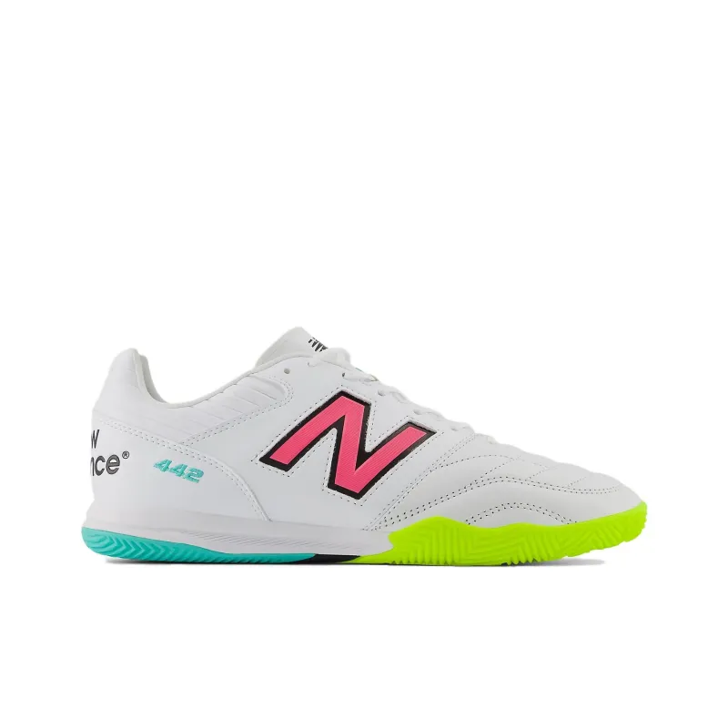 New Balance 442 Pro Indoor V2 White Hi Lite Neon Pink-1