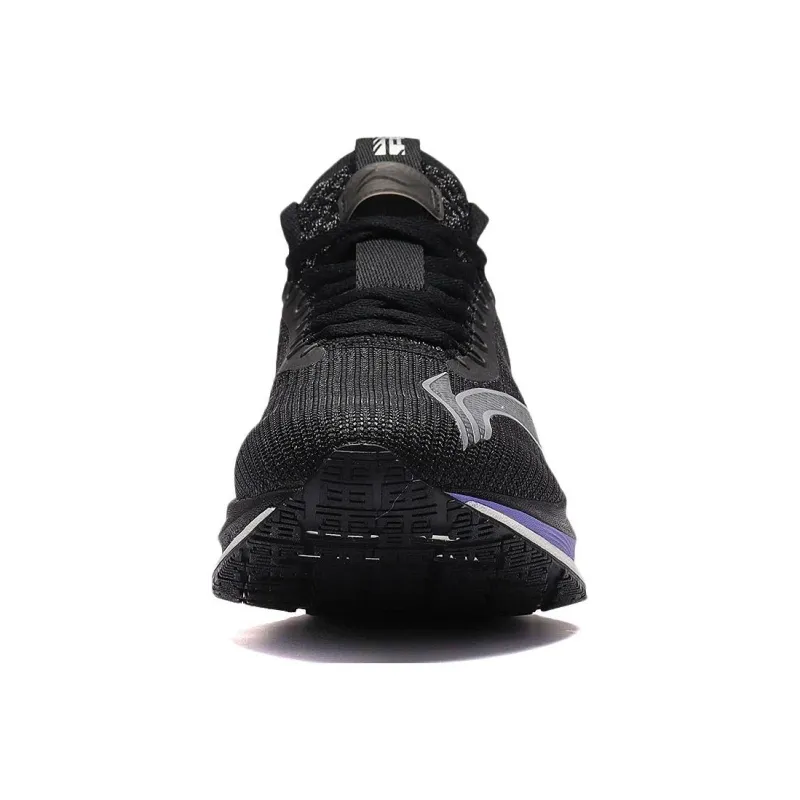 LiNing Jueying Essential Cushioning Anti Slip Wear Resistant Breathability Low Top Running Shoes Women's Black Silver-3