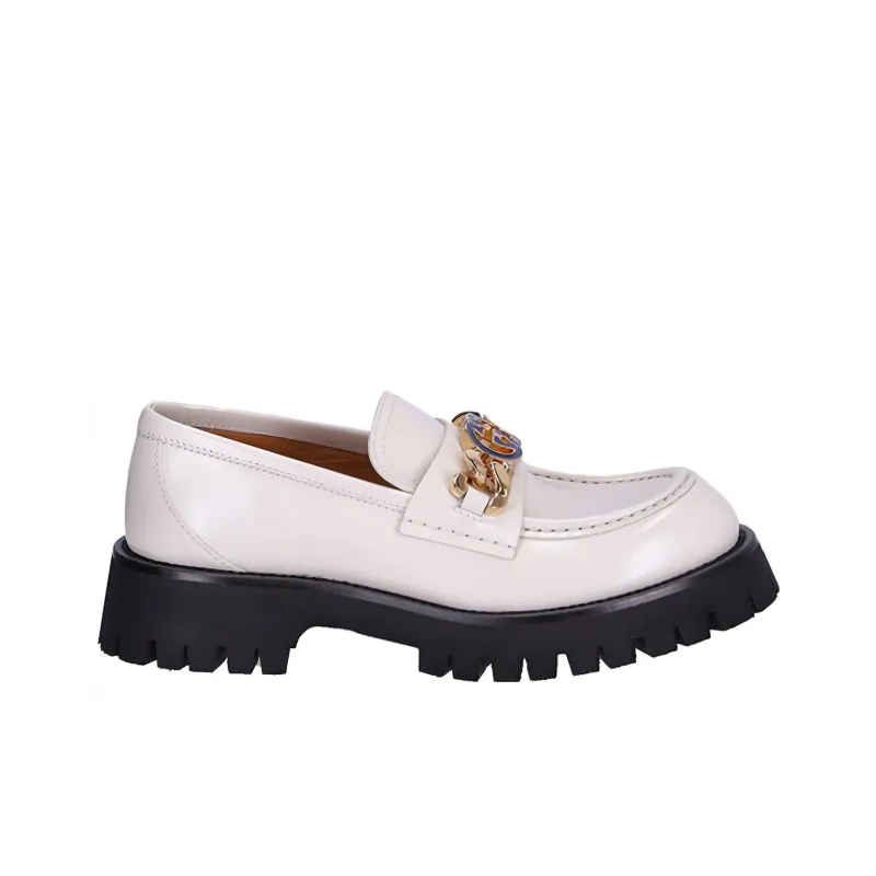 GUCCI Interlocking G Leather Loafers-1
